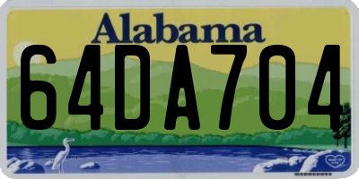 AL license plate 64DA704
