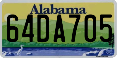 AL license plate 64DA705