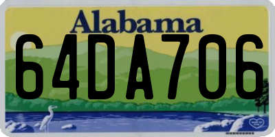 AL license plate 64DA706