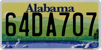 AL license plate 64DA707