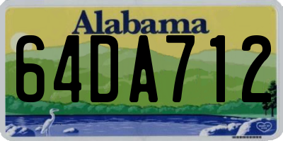 AL license plate 64DA712