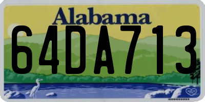 AL license plate 64DA713