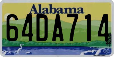 AL license plate 64DA714