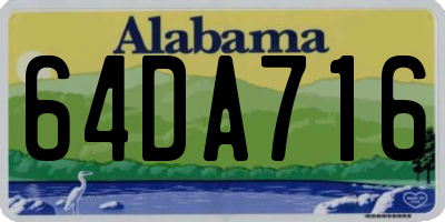 AL license plate 64DA716