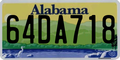 AL license plate 64DA718