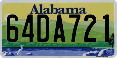 AL license plate 64DA721