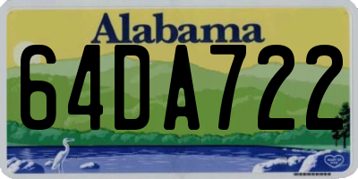 AL license plate 64DA722