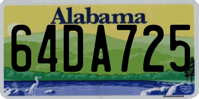 AL license plate 64DA725