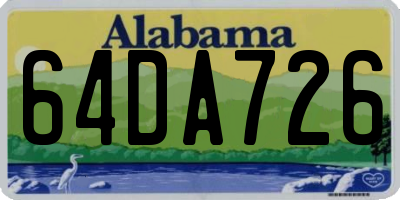 AL license plate 64DA726
