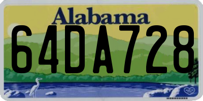 AL license plate 64DA728