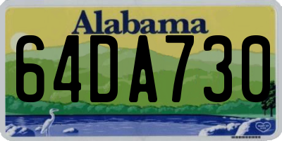 AL license plate 64DA730