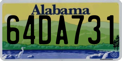 AL license plate 64DA731