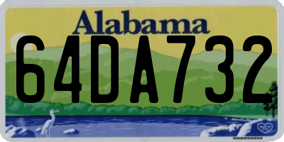 AL license plate 64DA732