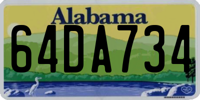 AL license plate 64DA734