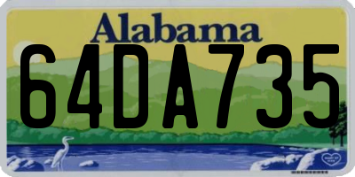 AL license plate 64DA735