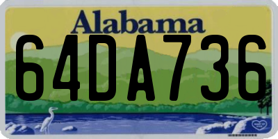 AL license plate 64DA736