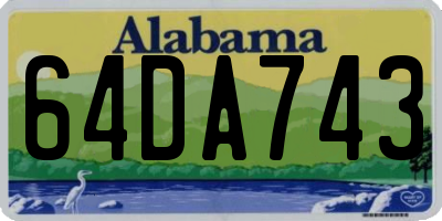 AL license plate 64DA743