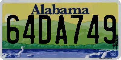 AL license plate 64DA749