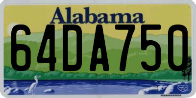 AL license plate 64DA750