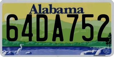 AL license plate 64DA752