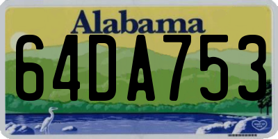 AL license plate 64DA753