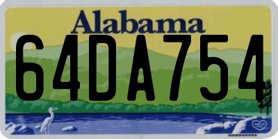 AL license plate 64DA754
