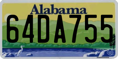 AL license plate 64DA755