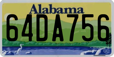 AL license plate 64DA756