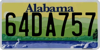 AL license plate 64DA757