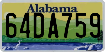 AL license plate 64DA759