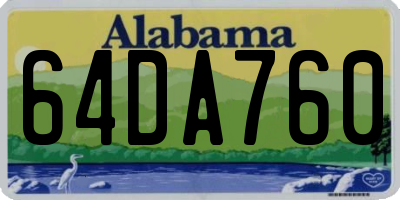 AL license plate 64DA760