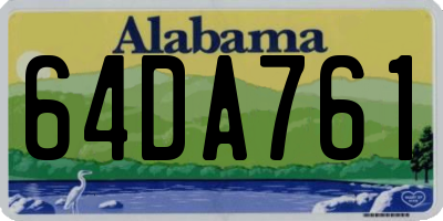 AL license plate 64DA761