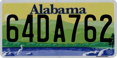 AL license plate 64DA762