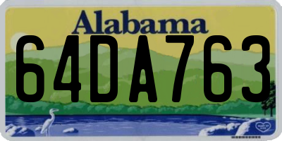 AL license plate 64DA763