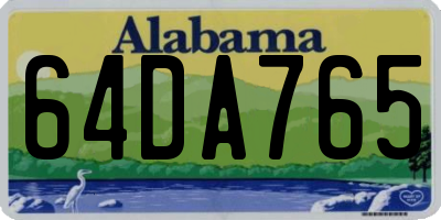 AL license plate 64DA765