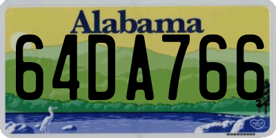 AL license plate 64DA766