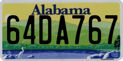 AL license plate 64DA767