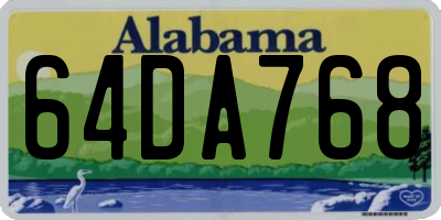 AL license plate 64DA768