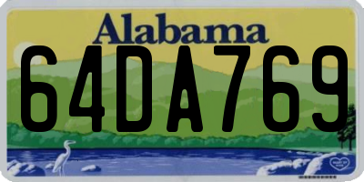 AL license plate 64DA769