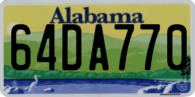 AL license plate 64DA770