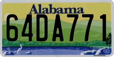 AL license plate 64DA771