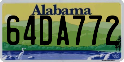 AL license plate 64DA772