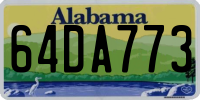 AL license plate 64DA773