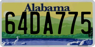 AL license plate 64DA775