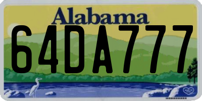 AL license plate 64DA777