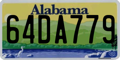 AL license plate 64DA779