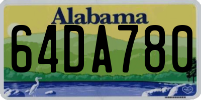 AL license plate 64DA780