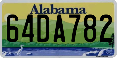 AL license plate 64DA782