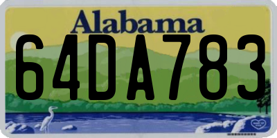 AL license plate 64DA783