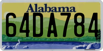AL license plate 64DA784